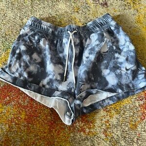 Nike Black and Gray Athletic Shorts with Elastic Waistband